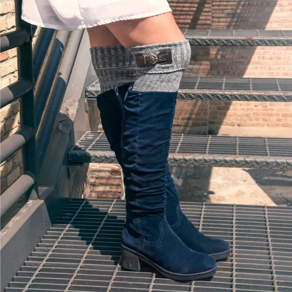 Muk Luks Buckle Knee High Socks - Picture 6 of 6